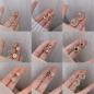 Preview: 360Home Silber pin Perle luftige Vintage Ohrringe E2505 weiß